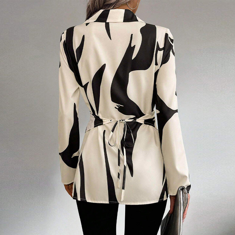 Camicia a Maniche Lunghe con Lacci a Contrasto | Ideale per Primavera & Autunno