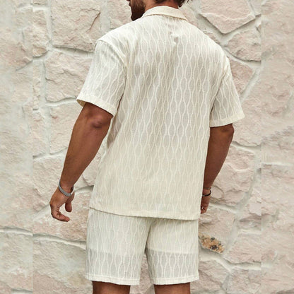 Set Estivo da Uomo con Camicia a Maniche Corte e Pantaloncini Abbinati